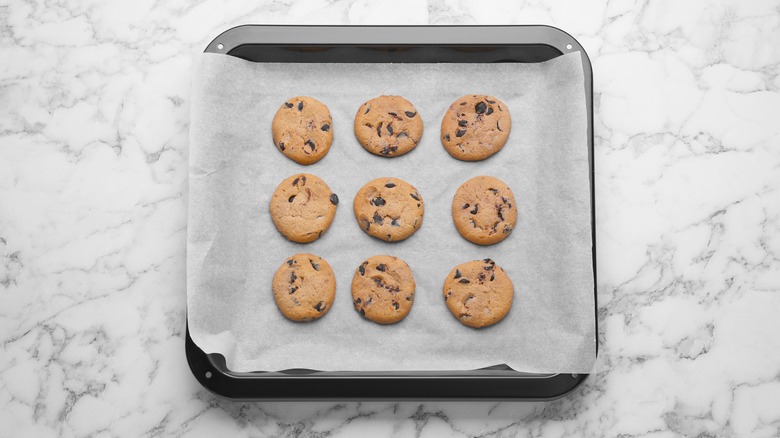 Cookies on parchment paper