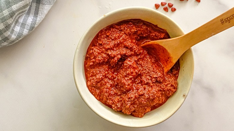 achiote paste in small bowl