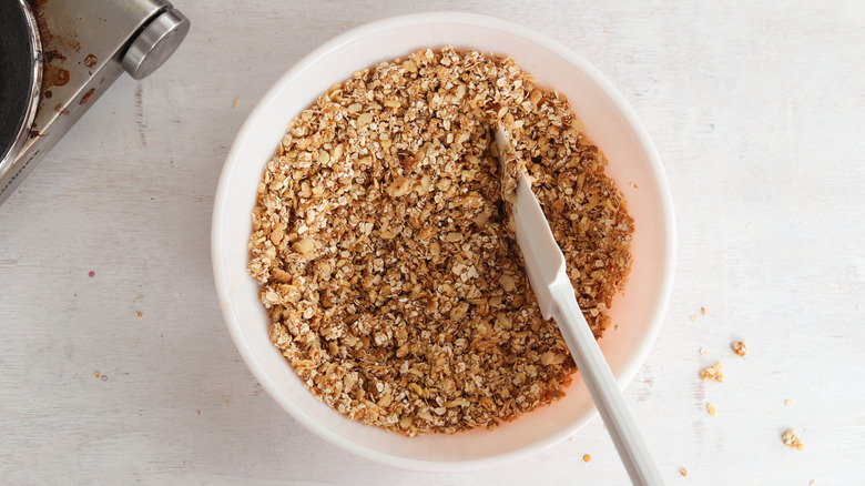 honey and granola in a bowl
