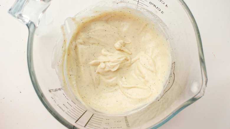 creamy coleslaw dressing in bowl