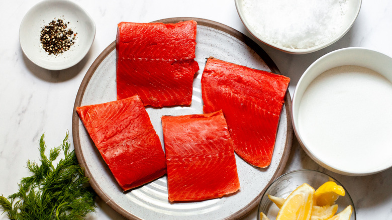 Homemade Cured Salmon ingredients