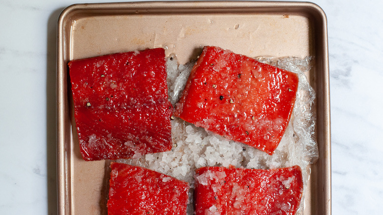 Homemade Cured Salmon flipped