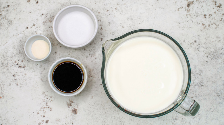 Ingredients for vanilla yogurt