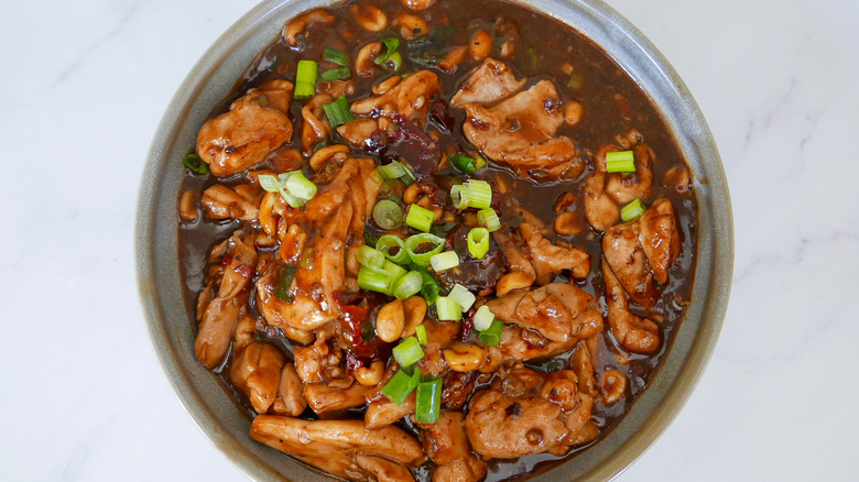 Kung pao chicken close up