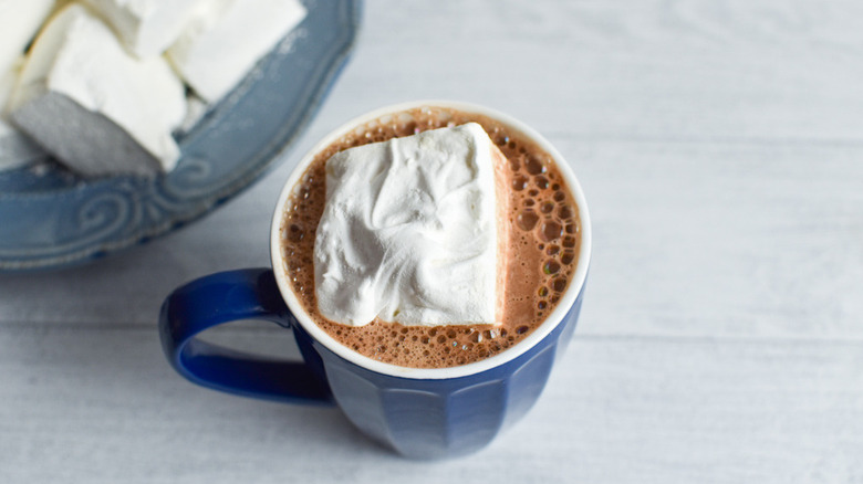 marshmallow and hot chocolate in mug