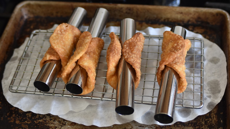 cooling fried cannoli