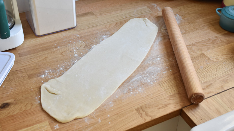 rolling cannoli dough