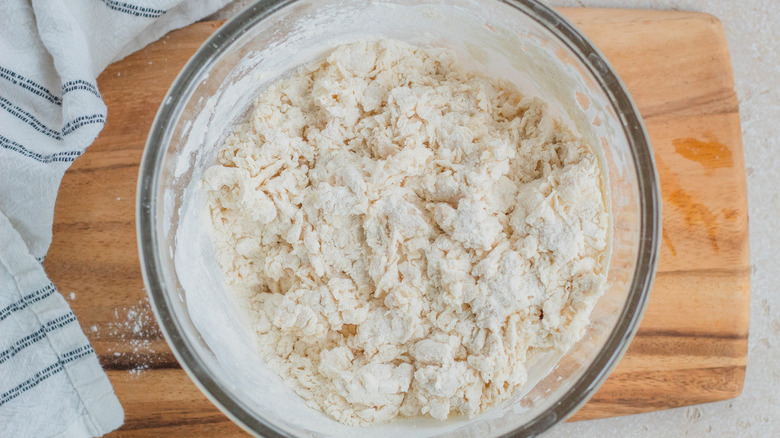 white bread dough in bowl