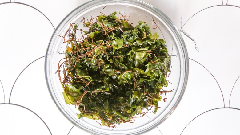 Homemade Seaweed Salad in a bowl 