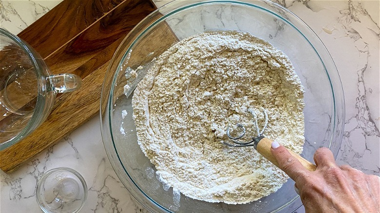 bowl with flour and yeast