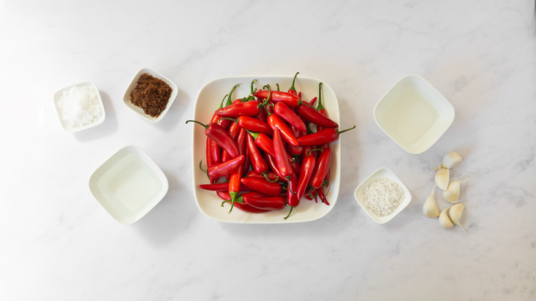 ingredients for homemade sriracha