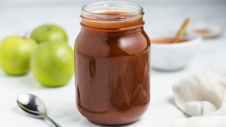 apple butter in jar