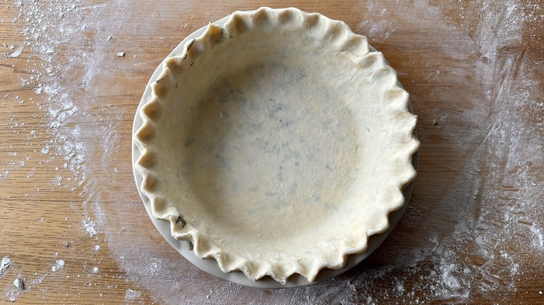 pie crust with crimped edges