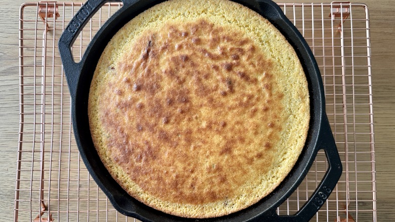 sage cornbread in skillet