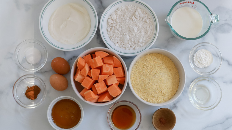 ingredients for sweet potato cornbread