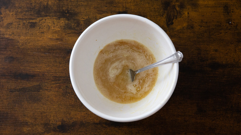 melted butter mixture in bowl