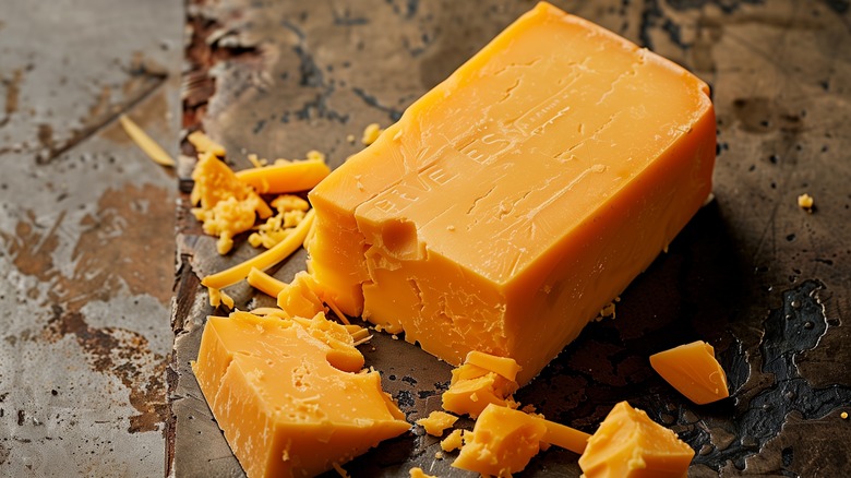 cheddar cheese on counter