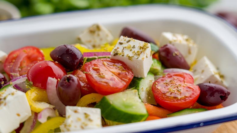  horiatiki salad in dish