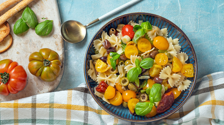 Pasta salad in a bowl