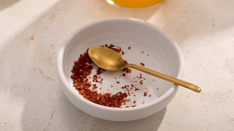 red pepper flakes in bowl