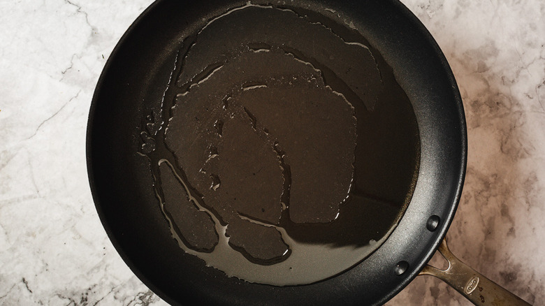 Oil in pan