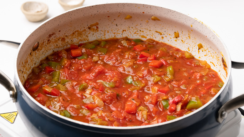 Vegetables and spices stewing