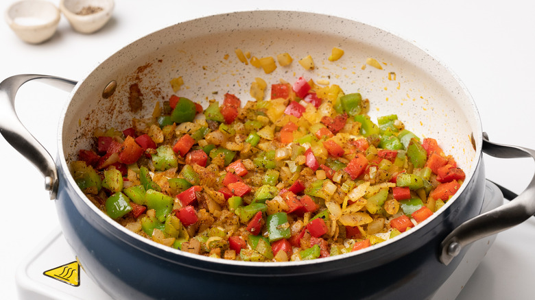 Vegetables and spices cooking