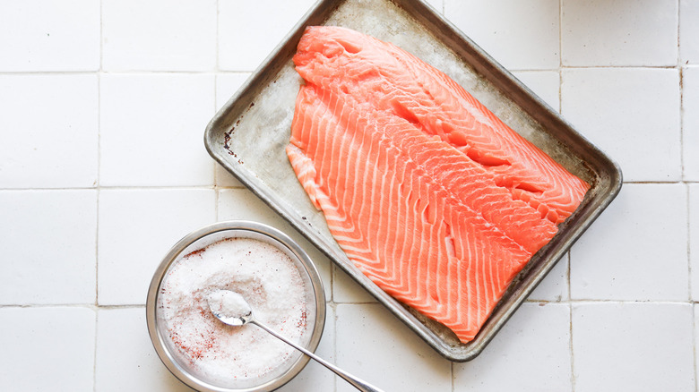 Salmon with dry brine bowl