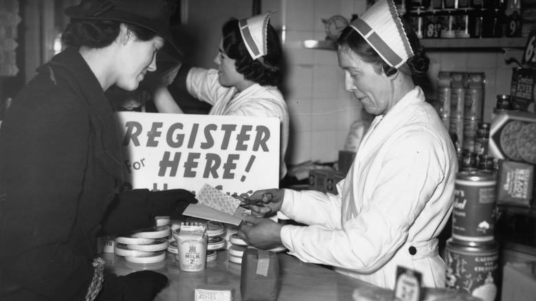 WWII woman with ration book