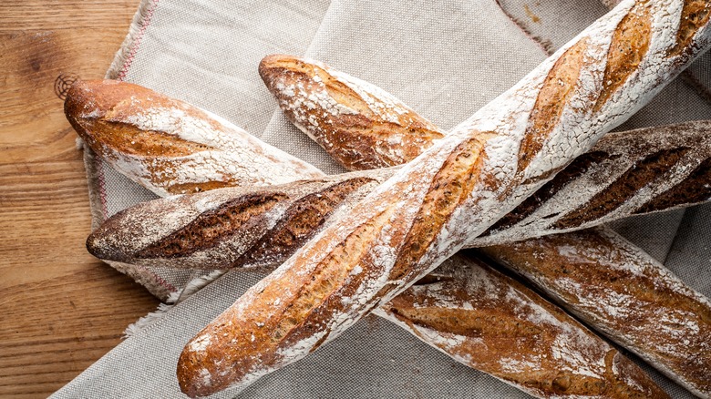 Baguettes in a stack