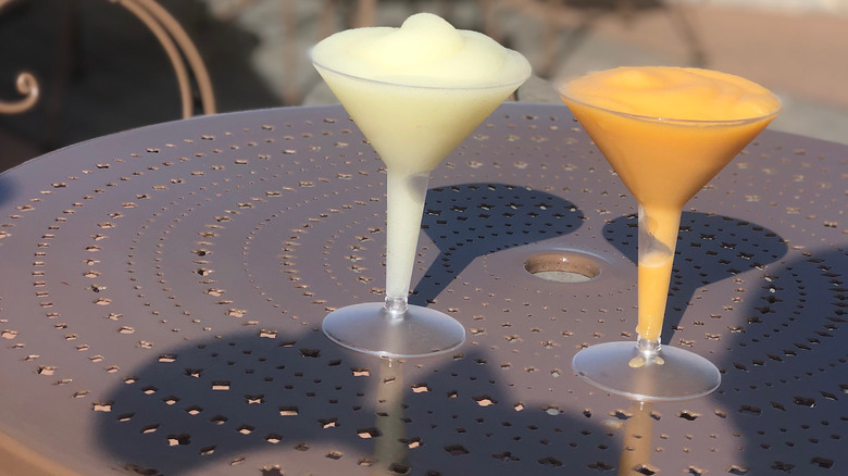 Frozen margaritas on table at Epcot