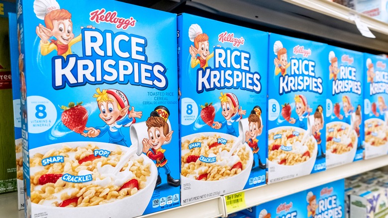 Rice krispies cereal in boxes 