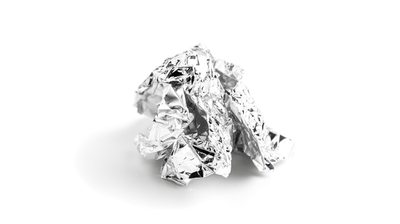 aluminum foil crumpled