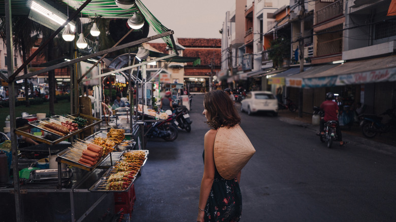 Foodie exploring a Vietnamese market