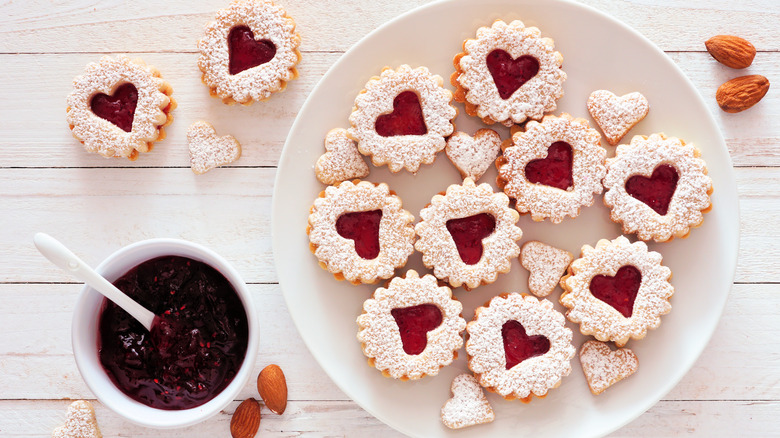 Valentine's Day Linzer cookies