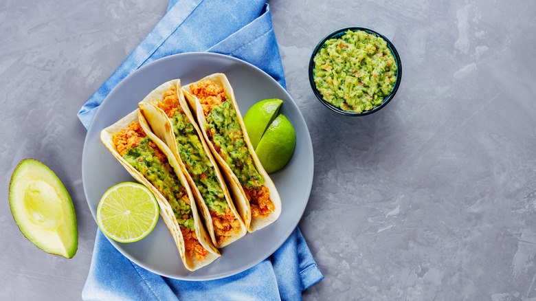 tacos with guacamole