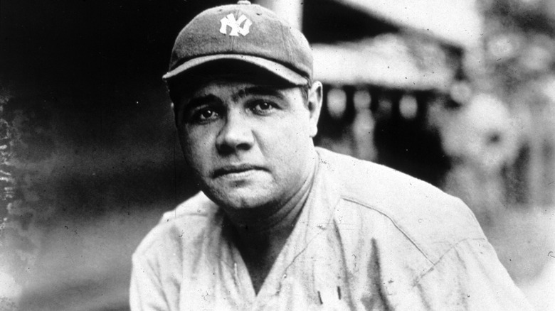 Headshot of Babe Ruth in Yankees uniform