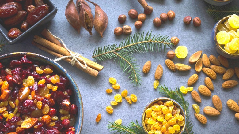 Dried fruits nuts for fruitcake 