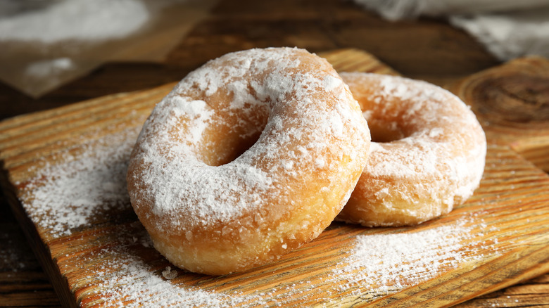 Donuts with powdered sugar