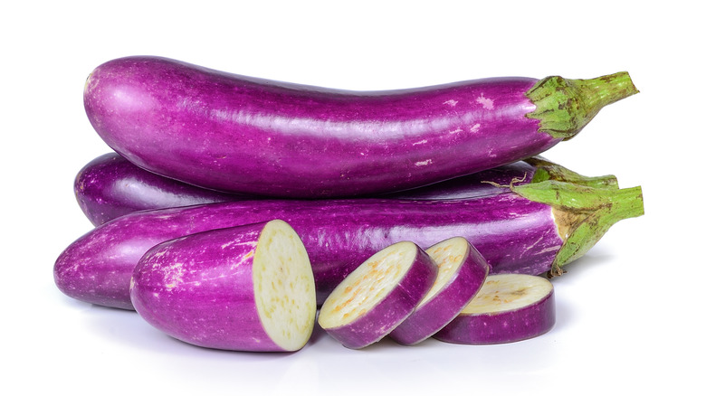 Chinese eggplant sliced