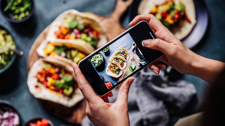 photographing plates of food