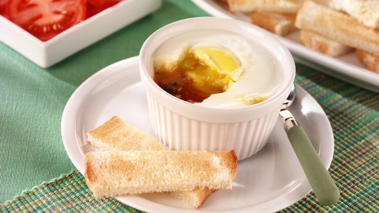 Coddled egg and toast