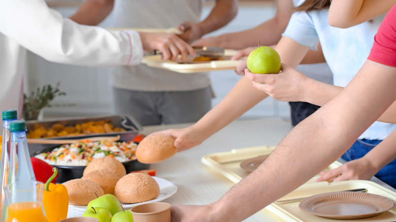 School lunch line