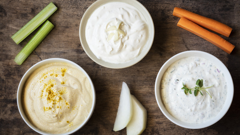 three varieties of dipping sauce