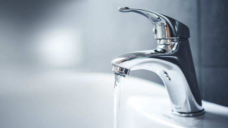 Faucet with water running