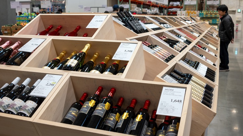 wine section at Costco