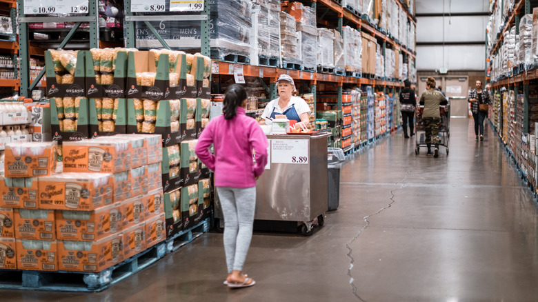 free sample cart in Costco aisle