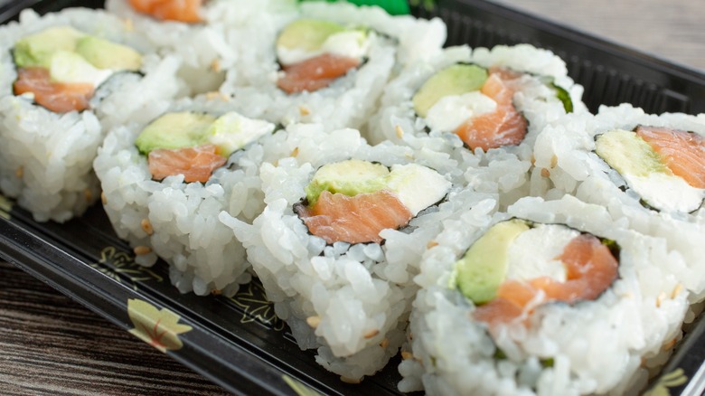 tray of Philly sushi roll