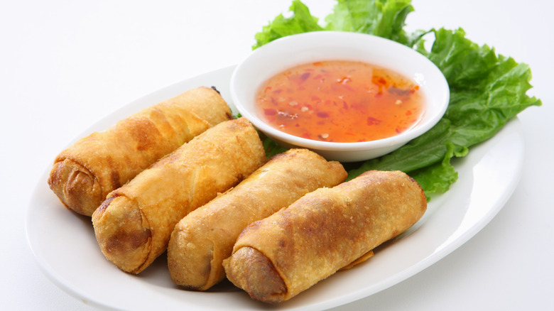 Egg rolls with sweet and sour sauce