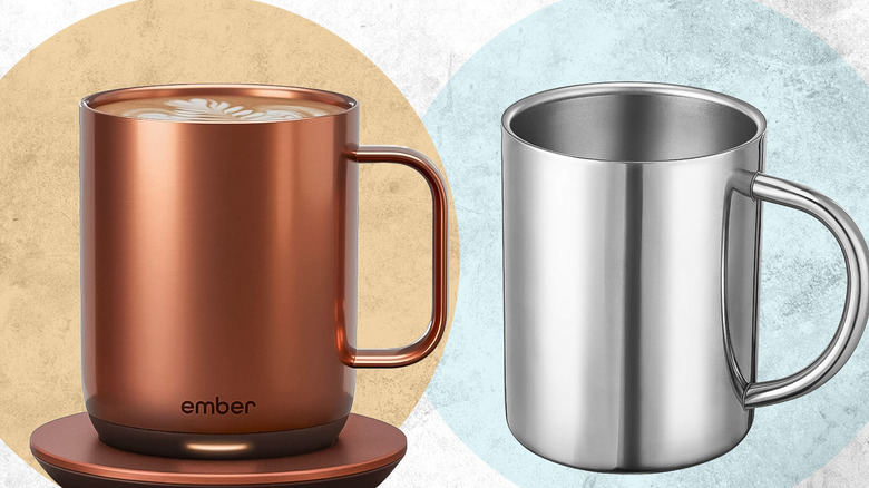 Ember and stainless steel mugs